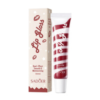 Huile à lèvres bicolore personnalisable avec logo, gloss à lèvres Myrtille, Figue, Fraise, Orange, nourrissant pour lèvres gercées et sèches, brillance intense