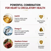 Complément Alimentaire Personnalisé en Gélules pour le Bien-être Cardiaque : Coenzyme Q10 + Oméga-3 + Baie d'Aubépine pour l'Équilibre de la Circulation Vasculaire