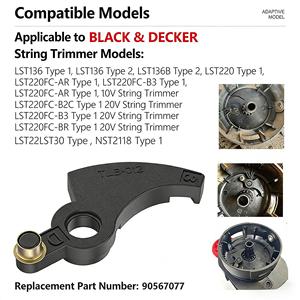 Bobine de fil nylon noir 90567077 Garantie 1 an Black&Decker NST2118 LST220 LST136 LST220FC-B3 LST220FC-BR - Product Image 4
