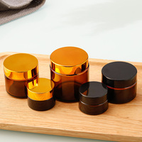Bocaux en verre ambré vides avec couvercles noirs 5ml 10ml 30ml 50ml 100ml 250ml 500ml Vente en gros