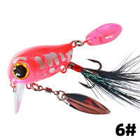 Vente en gros de leurres flottants miniatures de style japonais de 38 mm 5,5 g avec hameçon à plumes