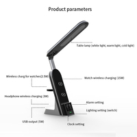 15W Snelle Draadloze Oplaadstandaard met Tafellamp Digitale Klok voor Apple Watch 11 voor Airpods Pro3 Mobiele Telefoon Draadloze Oplader