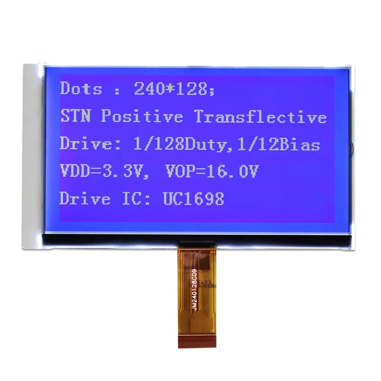 240x128 Monochrome Lcd Display Positive Transflective 4.8inch LCD Display module