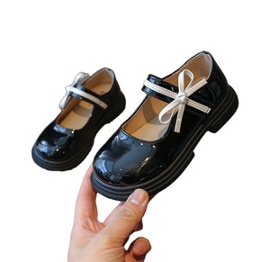 Zapatos de Vestir de Princesa para Niñas, Nuevos Modelos de Primavera, Suela Suave, Cuero Brillante, para Niñas - Product Image 1