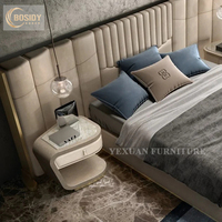 Ensemble de chambre à coucher moderne de luxe italien 2025, cadre de lit en velours capitonné, taille king, nouveau design