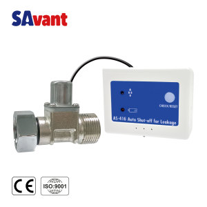 วาล์วปิดอัตโนมัติ Savant AS-416BR สำหรับป้องกันน้ำรั่ว ขนาด 3/4 นิ้ว BSP พร้อมระบบแจ้งเตือนการรั่วไหลของน้ำ วาล์วควบคุมไฟฟ้าแบบมอเตอร์ - Product Image 1