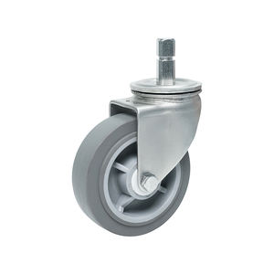 Square Grip Ring Stem Rollen räder Heavy Duty Grey <span class=keywords><strong>Swivel</strong></span> <span class=keywords><strong>Locking</strong></span> Pu Lenkräder - Product Image 2