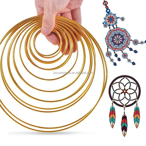 Anneaux en métal dorés et argentés en gros, anneaux floraux en laiton, anneaux fins en macramé, anneaux en métal pour <span class=keywords><strong>bricolage</strong></span>, couronne en métal, anneaux pour l'artisanat - Product Image 5