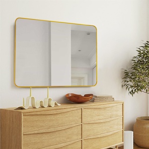 Espejo de Pared Rectangular Grande y Moderno Personalizado, con Marco de Aluminio Dorado, Espejo de Cuerpo Entero para Sala de Estar - Product Image 1