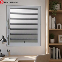 Fenêtres à persiennes verticales en bois Rolansini, modernes, extérieures, réglables, avec ventilation, en aluminium et verre