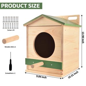 Cajas de Madera Grandes para Búhos, Caja de Anidación de Madera para Búhos en Exteriores, Kit de Cajas de Anidación de Madera para Pájaros - Product Image 1