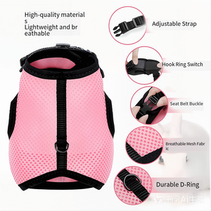 Ensemble Harnais et Laisse pour Animaux de Compagnie avec Lumières, <span class=keywords><strong>Gilet</strong></span> à Carreaux pour Cochon d'Inde, Lapin, Chat, Chien, pour la Marche en Extérieur et l'Entraînement - Product Image 3
