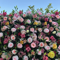 Mur de fleurs artificielles 3D en soie (roses et hortensias) de 2,4 x 2,4 m pour décoration de mariage, événements et photomaton - Vente en gros