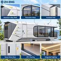 Cabane de glamping portable R7 pour parcs et maisons – Pod de villégiature contemporain pour hôtels insulaires, retraites en bord de mer et séjours de vacances