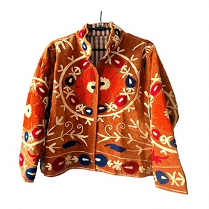 เสื้อแจ็คเก็ตซูซานีสำหรับผู้หญิง ผ้ากำมะหยี่ปักลาย  ใส่ได้สองด้าน ระบายอากาศได้ดี  ลายโลโก้ด้านหน้า  สำหรับฤดูใบไม้ร่วง/ฤดูหนาว - Product Image 1