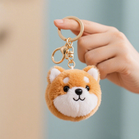 Porte-clés pompon en fourrure pour femmes, porte-clés pompon, poupée jouet, porte-clés porte-clés de voiture pour filles