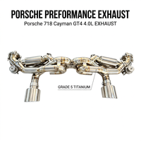 Tuyaux d'échappement Valvetronic en titane SDO pour Porsche 718 Cayman GT4 4.0L 2019-2024 Performance Catback avec embouts argentés plaqués