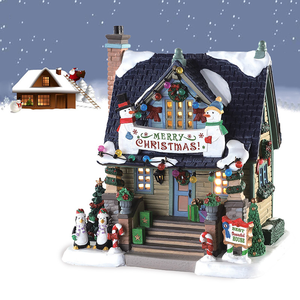 Simulazione casa di natale famosi occidentale ornamenti in resina architettonica con luci a LED decorazione regali di natale all'ingrosso - Product Image 1