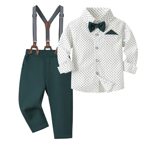 Nouvelle Collection : Ensemble Costume Formel <span class=keywords><strong>Garçon</strong></span> Style Gentleman Britannique avec <span class=keywords><strong>Bretelles</strong></span> – Tenue Printemps-Automne pour Anniversaire Enfant - Product Image 4
