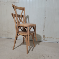Chaise d'événement empilable en bois massif avec dossier croisé pour banquets et événements - Mobilier commercial