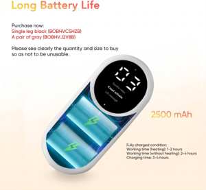 Masajeador de piernas para circulación y alivio del dolor, masajeador de compresión de aire de pantorrilla con calor, masajeador de compresión de piernas inalámbrico - Product Image 5