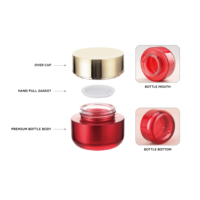 Flacon pompe à lotion en verre à base épaisse 100 ml, pot cosmétique rouge premium pour fille 30 g 30 ml, emballage vide pour parfum, vente en gros en vrac