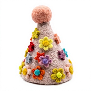 Handmade Eco-Friendly Traditional Felt Christmas Tree Cone Decor <b>Stars</b> Flowers Small Indoor Holiday Ornament Wall <b>Hanging</b> Cute - Product Image 4