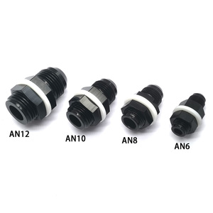 Raccord de carburant traversant AN10, connecteur mâle en aluminium à raccordement évasé avec écrou de blocage et rondelles en téflon pour système de réservoir de carburant de course - Product Image 4