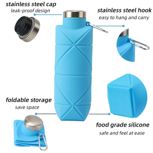 Bouteille d'eau pliable en silicone 700 ml, <span class=keywords><strong>mini</strong></span>-gourde portable pour activités de plein air, voyages et sports - Product Image 6