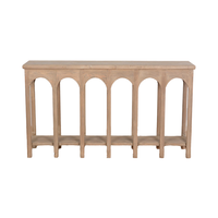 Table d'appoint de table console en bois massif récupéré arc de style shabby chic français