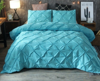 Vente directe usine – Parure de lit 3 pièces unie en tissu tissé pour la maison – Housse de couette et taies d'oreiller – Textile de maison – Export