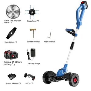 Cortadora de césped eléctrica inalámbrica con batería, herramientas de corte de jardín, cortadora de césped portátil para el hogar con ruedas