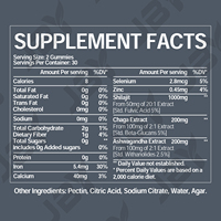 JBY OEM/ODM Marque Privée Gummies de Shilajit Pur de l'Himalaya Or 1400mg Complément avec Acide Fulvique pour Hommes et Femmes