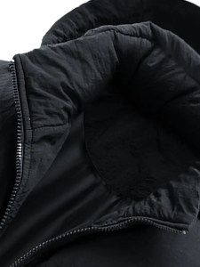 Dropshipping Parka de invierno gruesa para hombre con capucha-Chaqueta de esquí cálida con bolsillos con cremallera y detalle de cuello - Product Image 4