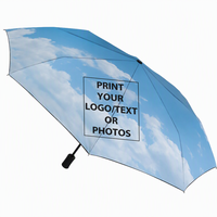Parapluie pliant entièrement automatique résistant aux UV, personnalisable avec logo, pour adultes, en tissu pongé, 40 options de couleurs, idéal pour les cadeaux d'affaires