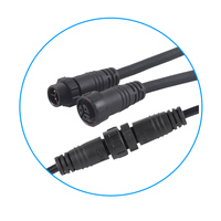 Connecteur d'alimentation M14 assemblé, 2 broches, 9 broches, mâle/femelle, contact en cuivre, FPC, étanche IP68, type à souder, circulaire, adaptable sur site