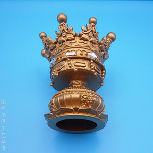 Porte-stylo en alliage de zinc, modèle couronne, ornement en métal doré, décoration de bureau, boîte de rangement pour papeterie - Product Image 1