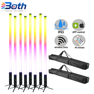 8pcs with 2 bags Outdoor 360° <b>LED</b> Pixel <b>Tube</b> Light Wireless DMX RGBWA 5in1 Rechargeable - Product Image 1