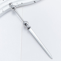 Ensemble de couverts vintage en acier inoxydable plaqué argent, couteau à beurre, cuillère à café, ouvre-bouteille, couverts occidentaux pour le thé de l'après-midi