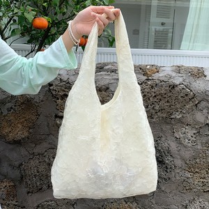 Bolso de Hombro de Encaje Blanco Leche con Bordado, Bolso Tote para Mujer, Atuendos Diarios, Verano 2025 - Product Image 2