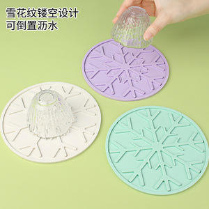 Snowflake Heat Resistant Placemat 16cm <b>Round</b> Anti Scald <b>Mat</b> For <b>Table</b> Decoration - Product Image 5