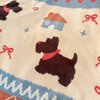 Parure de lit 4 pièces en velours de lait polyester, motif Fair Isle, avec jupe de lit princesse coréenne à volants pour la décoration de chambre d'hiver