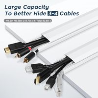Goulotte de câbles réseau décorative en PVC blanc OEM Couvercle transparent Hider Conduits de câbles de câblage à fente Chemin de câbles électriques en plastique