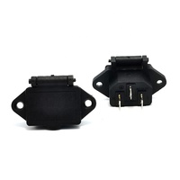 Prise de courant CA étanche USBO IEC C14, chargeur 10A, connecteur 3 broches 4,8 mm, couvercle à ressort noir, auto-test