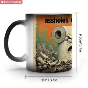 <b>Ceramic</b> <b>Cup</b> 11oz Frosted Black Heat Color Changing Magic Mug For Daily Use - Product Image 1
