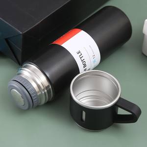 Thermos à double paroi en acier inoxydable isolé K19, tasse à vide, 2 couvercles, 12-24 heures d'isolation thermique, cadeau écologique - Product Image 2
