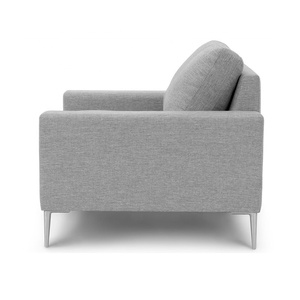 Moderna Singolo Lounge Chair Grigio Poltrona Divano In <span class=keywords><strong>Tessuto</strong></span> Sedia con gambe In Metallo - Product Image 3