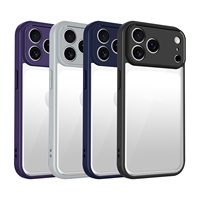 Coque de téléphone 2-en-1 en TPU mat et acrylique, anti-traces de doigts, givrée, couleur unie, antichoc pour 17 Pro Max et Series