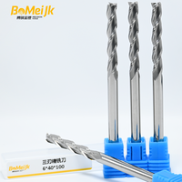 BoMeiJK Fraise à face carrée en carbure à 3 cannelures pour routeur CNC, HRC55 6mm, personnalisable OEM, haute efficacité