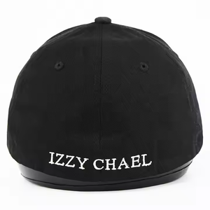 Cappellino da Baseball con chiusura posteriore in cotone nero a 6 pannelli con cappellino da Baseball personalizzato con toppa in gomma - Product Image 4